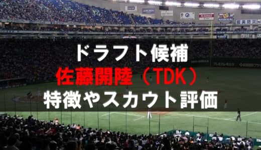 【ドラフト】佐藤開陸（TDK）の成績・経歴・特徴